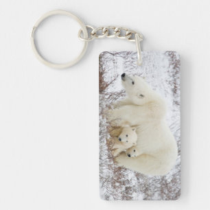 Porte-clefs Ours polaires femelle et deux oursons