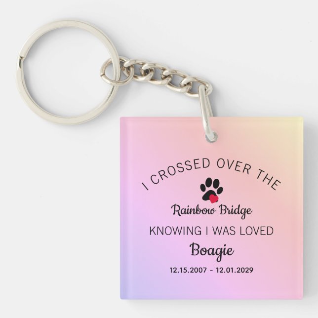 Porte-clefs Over The Rainbow Bridge Pet Photo (Devant)