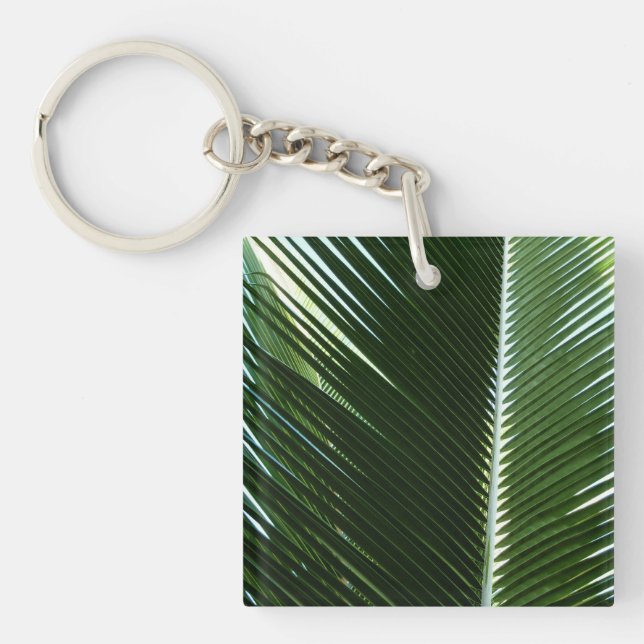 Porte-clefs Overlapping Palm Fronds Tropical Green Abstract (Devant)