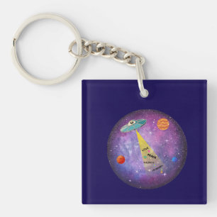 Porte-clefs OVNI Alien vaisseau spatial étoiles