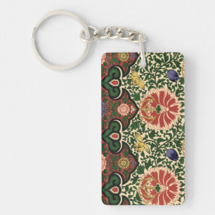 Porte-clefs Owen Jones Chinoiserie Rouge Lotus Floral Art Desi