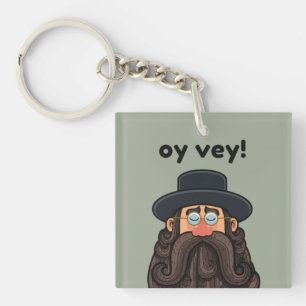 Porte-clefs OY VEY ! Rabbin drôle personnalisé