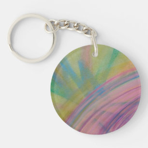 Porte-clefs P9 Art Abstrait Coloré Unique