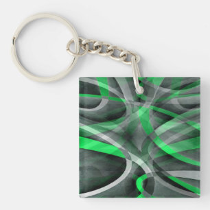 Porte-clefs Pa chic années quatre-vingt Succulente verte et gr