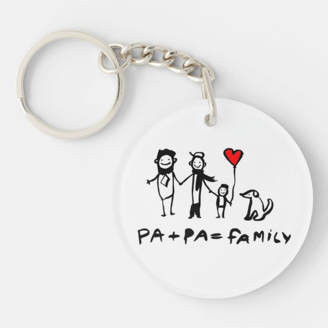 Porte-clefs Pa + Pa = Famille (Devant)