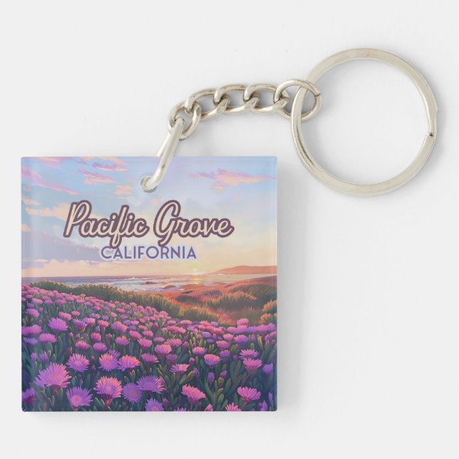 Porte-clefs Pacific Grove California Monterey Magique Purple (Dos)