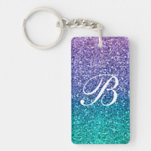 Porte-clefs Pailleté Lavande Violet & Turquoise Vert Aqua
