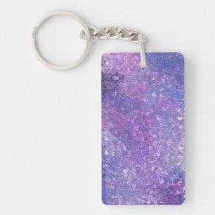 Porte-clefs Paillettes rose et violet Bling