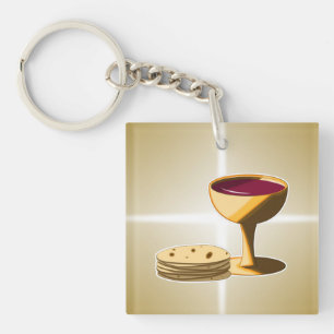 Porte-clefs Pain sans levain et vin Communion sainte