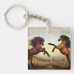 Porte-clefs paire de chevaux sauvages 