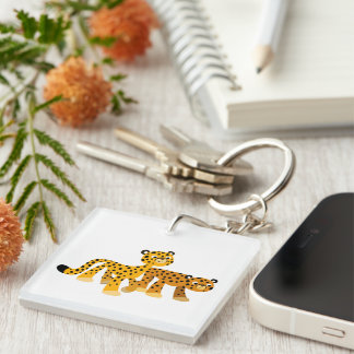 Porte-clefs Paire de Porte - clé acrylique de Cheetahs Cartoon