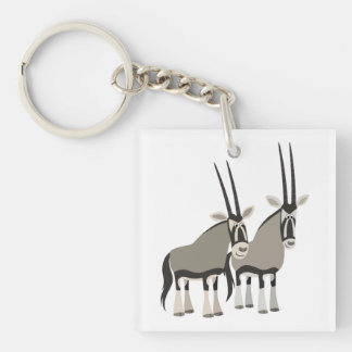 Porte-clefs Paire mignonne de Porte - clé acrylique des oryxes