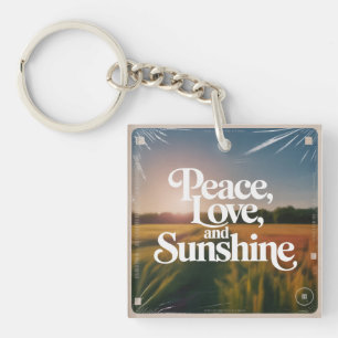 Porte-clefs Paix, Amour Et Soleil