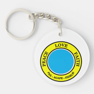 Porte-clefs Paix, Amour, porte - clé de foi