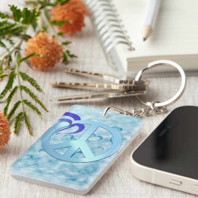 Porte-clefs Paix Bleue (Devant droit)