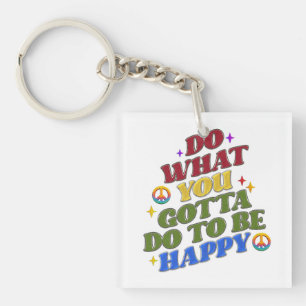 Porte-clefs Paix Hippie Bonheur Encouragement Positivité