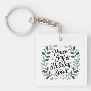 Porte-clefs Paix, Joie et Esprit de Fêtes
