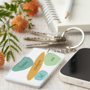 Porte-clefs Paix, Joie, Sérénité, Un jour à la fois, Clé de ca