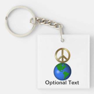 Porte-clefs Paix sur Terre Fun Rebus Style Puzzle de style