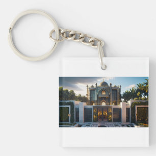 Porte-clefs Palais Royal d'or" - Inspir islamique généré par l