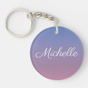 Porte-clefs Pale rose et bleu dégradé ombre