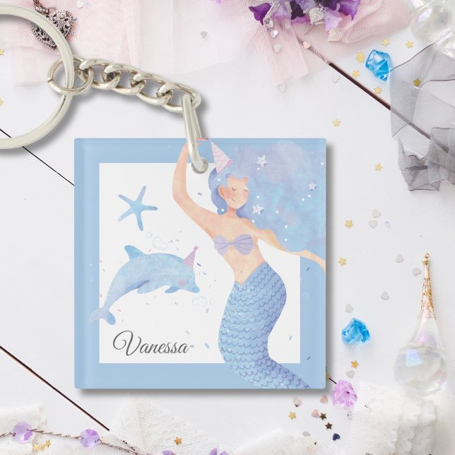 Porte-clefs Pale Sky Blue Mermaid Party Porte - clé d'aventure (Créateur téléchargé)
