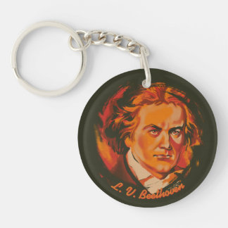 Porte-clefs Palette de feu de Beethoven Citation Portrait