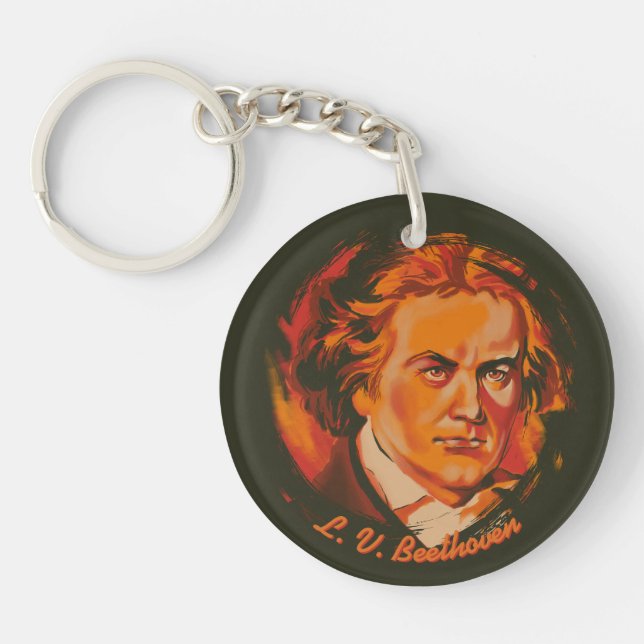 Porte-clefs Palette de feu de Beethoven Citation Portrait (Devant)