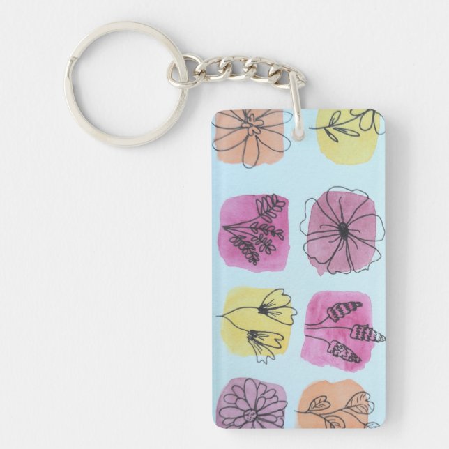 Porte-clefs Palettes de fleurs colorées  (Devant)