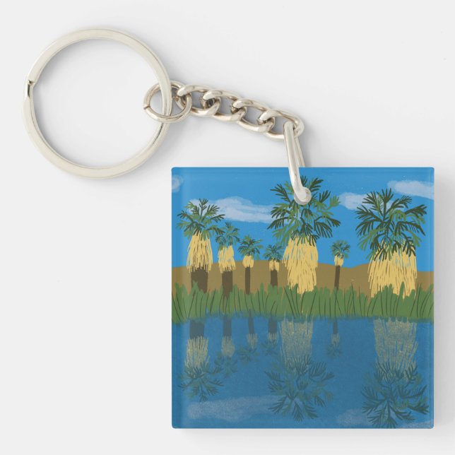 Porte-clefs Palm Tree Oasis California Désert Coachella Valley (Devant)