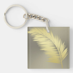 Porte-clefs Palm Tropical d'or feuille