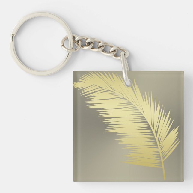 Porte-clefs Palm Tropical d'or feuille (Devant)