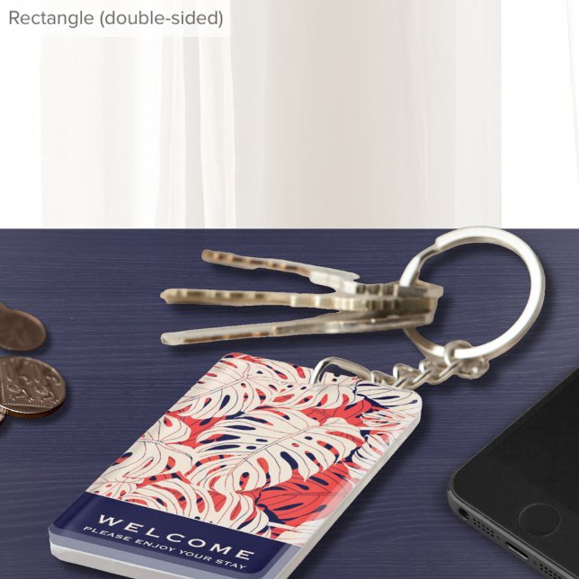Porte-clefs Palme tropicale | Bienvenue | Location vacances (Créateur téléchargé)