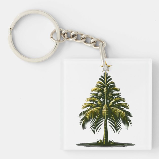 Porte-clefs Palmier de Noël, Beach Aloha Noël (Devant)
