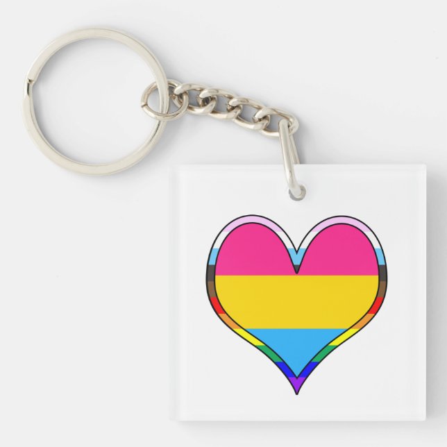 Porte-clefs Pan Pride Heart (Devant)
