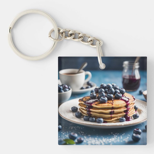 Porte-clefs Pancakes aux bleuets (Devant)