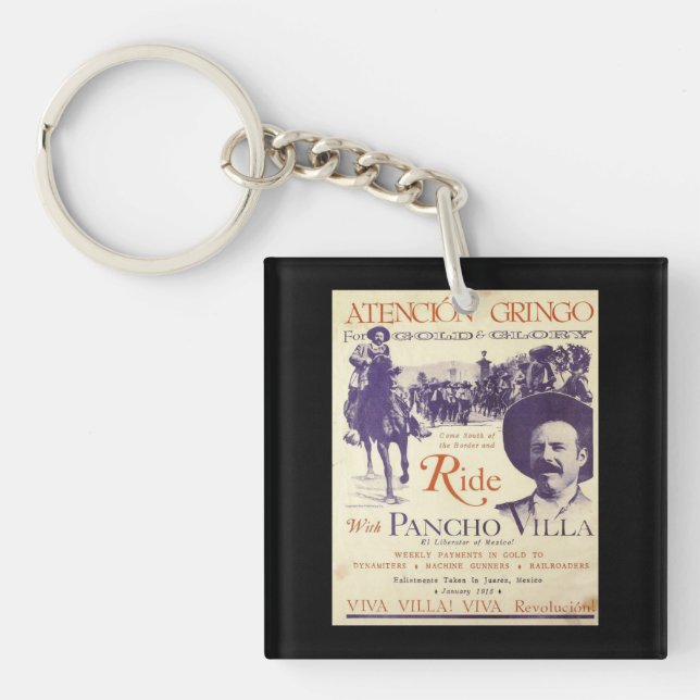 Porte-clefs Pancho Villa 🔥 Héros Mexicain Général (Devant)