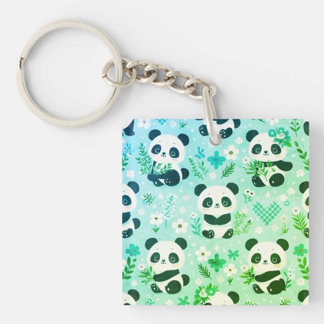Porte-clefs Panda Bear Motif Vert Imprimer (Devant)