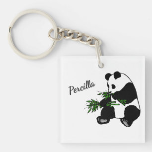 Porte-clefs Panda géant mange nom bambou