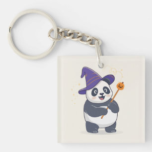 Porte-clefs Panda Magicien Fantaisiste avec Chapeau Magique