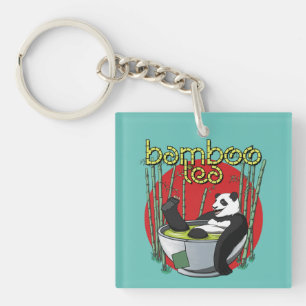 Porte-clefs Panda pour boire du thé en bambou