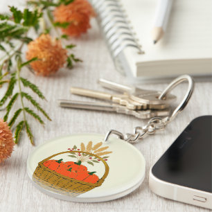 Porte-clefs 🔑 Panier de Citrouilles et Blé d'Automne