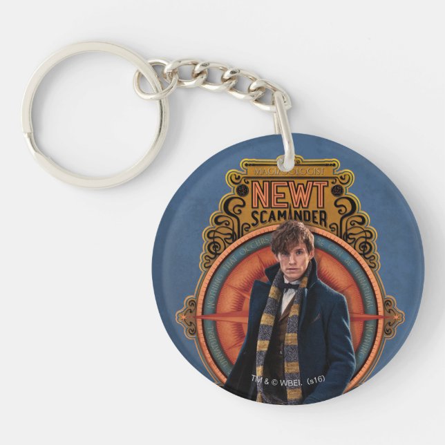 Porte-clefs Panneau Art Nouveau NEWT SCAMANDER™ Walking (Devant)