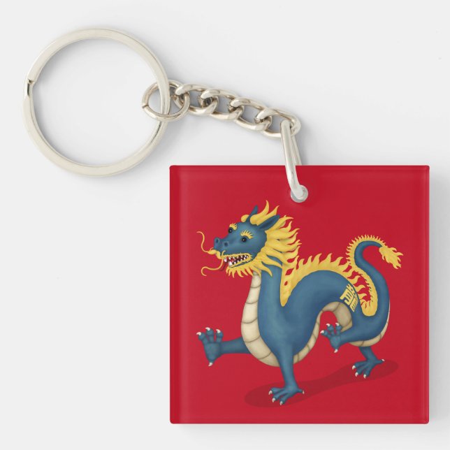 Porte-clefs Panneau astrologie chinois Zodiac Dragon Cute (Devant)