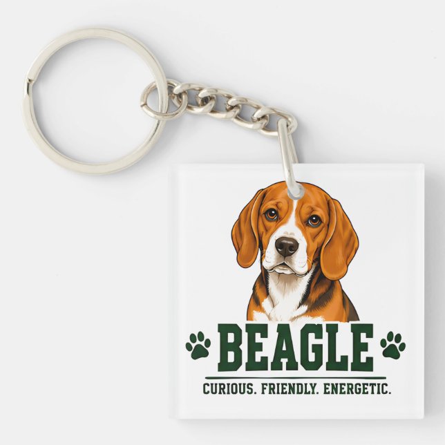 Porte-clefs 🐾 Panneau d'amour de Beagle 🐾 (Devant)