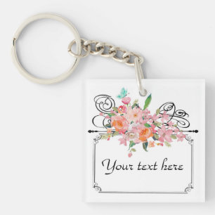 Porte-clefs Panneau de penderie à fleurs victorienne mariage é