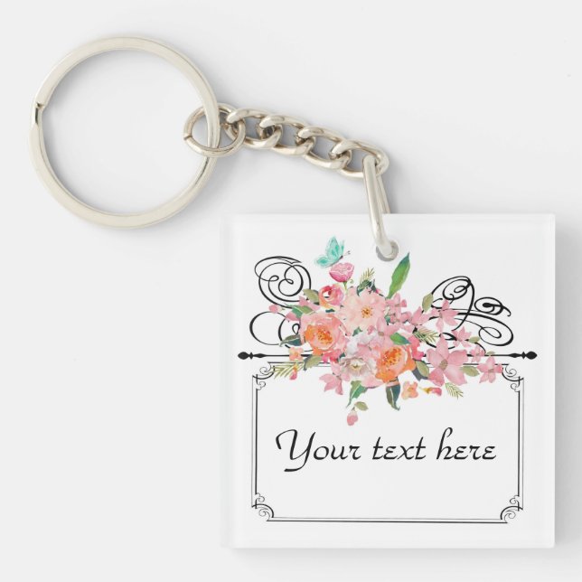 Porte-clefs Panneau de penderie à fleurs victorienne mariage é (Devant)