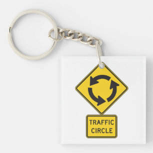 Porte-clefs Panneau de signalisation de carrefour giratoire ja