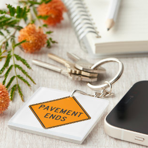 Porte-clefs Panneau de signalisation de fin de chaussée Averti