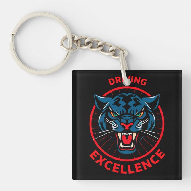 Porte-clefs Panneau en bois Panther Driving Excellence (Devant)